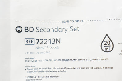 CareFusion 72213N Secondary Set 20Drop